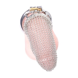 Nuevo Candado de Castidad Masculino FRRK con Cadena de Metal, Candado Retráctil de Acero Inoxidable, Jaula para Pene - Product Image 2