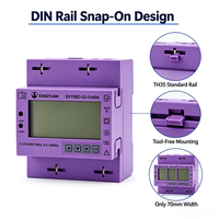Compteur d'électricité triphasé sur rail DIN SXY88D-SJ 230/400V 80A Moniteur d'énergie bidirectionnel RS485 LCD Industriel