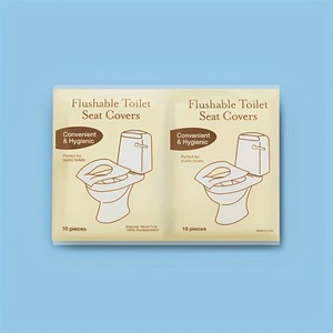 Protège-sièges de toilettes jetables portables pour voyage, camping, hôtel – Tapis de toilettes biodégradables et solubles dans l'eau en papier - Product Image 2