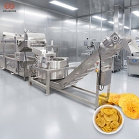 Commerciële machine voor het snijden, schijven maken en frituren van plantainchips, automatische machine voor het frituren van bananen- en plantainchips en verpakkingsmachine