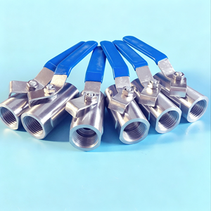 Mini-vanne à boisseau sphérique en acier inoxydable 1 pièce, filetage femelle NPT BSP, pour eau, gaz, huile, avec levier d'arrêt, passage pleine largeur, utilisation durable - Product Image 1