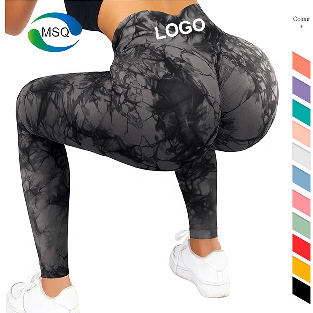 Calça de yoga personalizada com logotipo, calça feminina para treino, cintura alta, sem costura, arranhões, leggings para mulheres