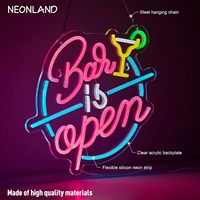 Bar Ouvert Enseigne Au Néon pour Décoration Murale Open Beer Bar LED Light up Signs avec Gradateur pour Pub Party Man Cave Room Art Decor Gift
