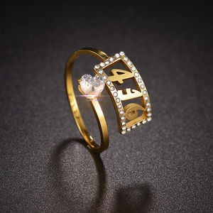 Bague de cocktail plaquée or avec zircone cubique sertie pavé 446 pierres en forme de cœur, bijoux de mode glamour, bague de fiançailles, présentoir - Product Image 4