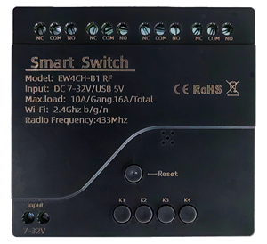 EweLink Mô-đun công tắc Rơle tiếp xúc khô thông minh 4 kênh điều khiển từ xa không dây Wifi RF Alexa thanh nhà để xe văn phòng tại nhà Google - Product Image 5