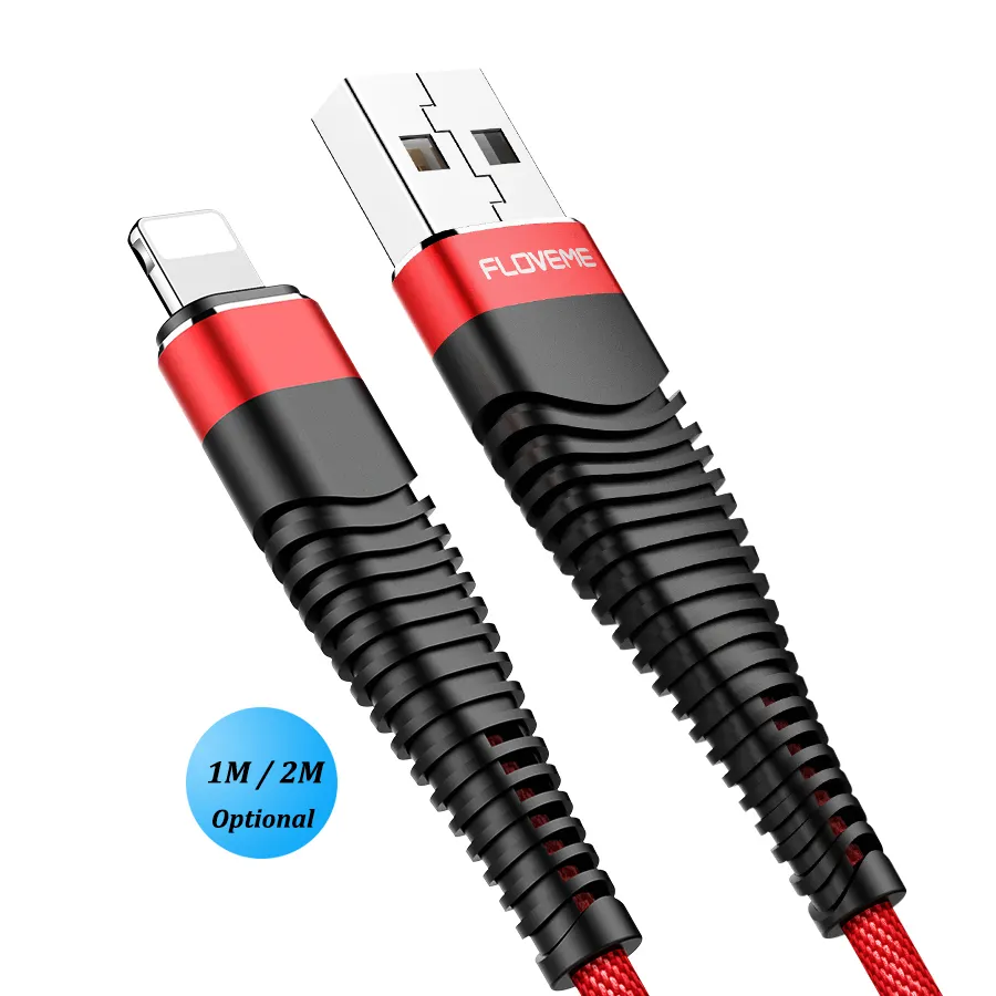 Spedizione gratuita fabbriche di prodotti gratuiti Floveme Cavo di trasferimento dati caricabatterie Cavo Usb Kabel tessuto intrecciato testa in lega di alluminio