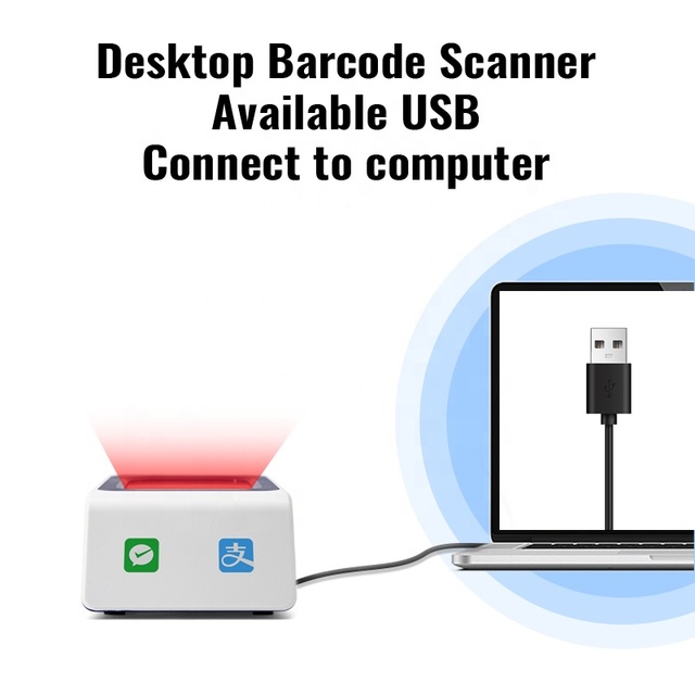 JR P10 2D Barcode Desktop Barcode Scanner USB 1D 2D Omnidirectional Hands-Free Wired Platform Automatic Scanning Barcode Reader