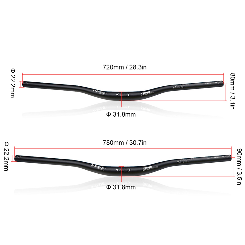 WAKE Bicycle Handlebar 31.8mm Aluminum Alloy MTB Handlebar 620/700/720/780mm Bike Riser/Flat Bar Colorful Cycling Handle Bar