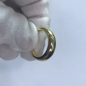 Anelli ad anello semplici in argento sterling 925 placcati in oro micron personalizzati