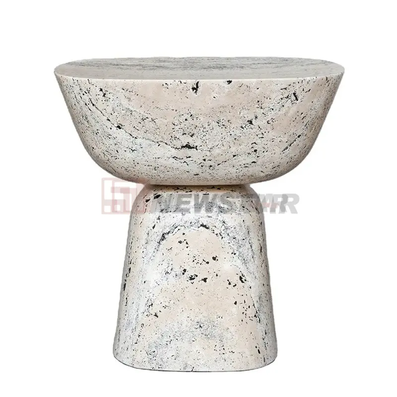 Natural Stone Living Room Furniture Sofa Bed End Side Table Luxury Modern Travertine Side Table Nordic Marble Coffee Table