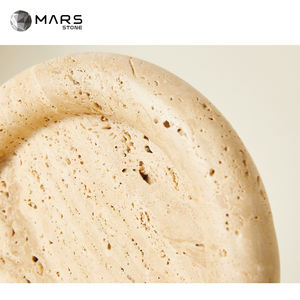 Plateaux de service en marbre beige <span class=keywords><strong>travertin</strong></span> pour la décoration de la maison, vente en gros personnalisée - Product Image 3