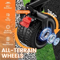 Chariot de plage pliable robuste, capacité 570 lb, grandes roues tout-terrain, porte-gobelets, pour jardin, camping, shopping, OEM
