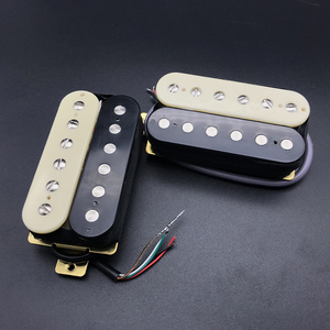 Micros Humbucker à double bobine, couvercle noir et jaune, 50 mm pour manche / 52 mm pour pont, accessoires de remplacement pour <span class=keywords><strong>guitare</strong></span> - Product Image 1