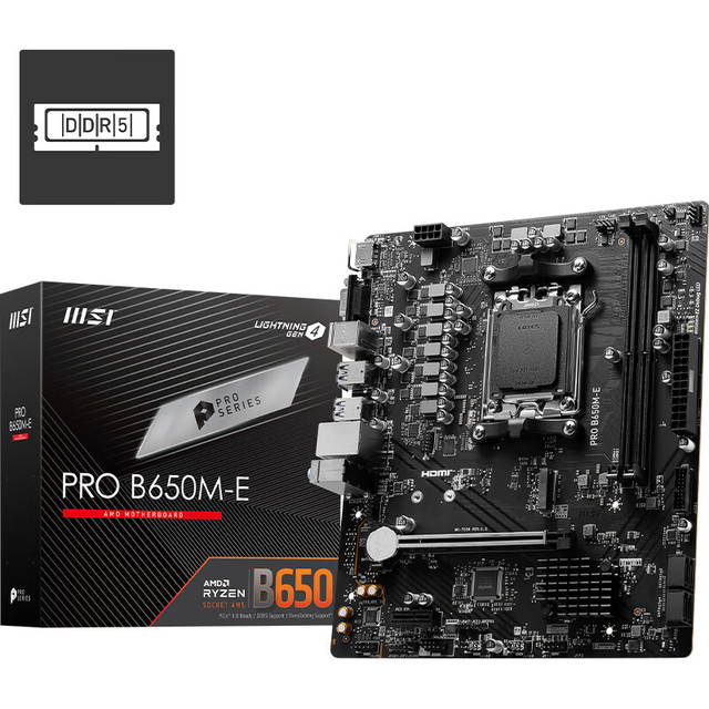 PRO B650M-E DDR5 Gaming Motherboard Support CPU 7800X3D/7700X/7500F AM5