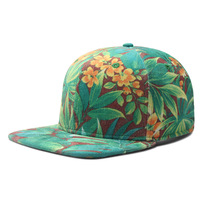 Gorra Snapback con Estampado Floral Tropical, Visera Plana, Diseño de Flores de la Selva, Ajustable, Estilo Hip Hop, para Hombre y Mujer