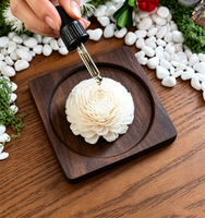 Testeur d'huiles essentielles parfumées, dispositif d'affichage en forme de fleurs avec entonnoir et base en bois pour flacons de parfum