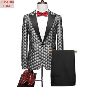 6XL男士礼服套装定制标志<span class=keywords><strong>3</strong></span>件商务新郎西装外套加尺码男士舞会奢华套装 - Product Image 1