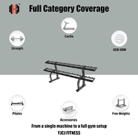 Soporte Doble para Mancuernas de Gimnasio Comercial con Dos Niveles, Múltiples Soportes y Base de Acero Reforzado para Equipos de Gimnasio y Estudio