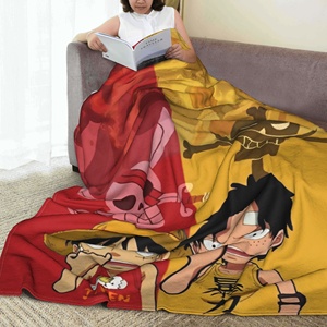 Manta con estampado de <span class=keywords><strong>manga</strong></span> de anime de una pieza para hombres y mujeres, mantas ultrasuaves para cama, varios tamaños - Product Image 5
