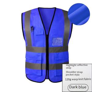 <span class=keywords><strong>Chaleco</strong></span> <span class=keywords><strong>de</strong></span> Seguridad <span class=keywords><strong>de</strong></span> Alta Visibilidad Personalizado con Logotipo para Hombre, con Bolsillos, Cremallera, Tiras Reflectantes, Color <span class=keywords><strong>Azul</strong></span> <span class=keywords><strong>Marino</strong></span> y Verde Reflectante - Product Image 3