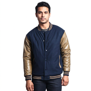 Wholesale 2026 Custom <b>Men</b> Vintage Varsity Wool Letterman Jacket Plus Size OEM Winter School College Fashion Varsity Jacket - Product Image 1