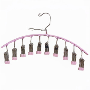 New Era 10 Clip Clothes Drying Rack Silver Gray Metal Hanging Type Sock Clips - Product Image 2