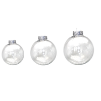ROSHAN HANDICRAFTS Boule de Noël transparente en verre faite à la main de 8 cm, style pailleté, 2 modèles populaires, ornements pour arbre de Noël
