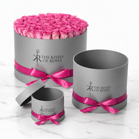 Boîte Cadeau Cylindrique Rigide de Luxe Personnalisée avec Logo pour Roses, Fleuristes de Mariage et Cadeaux Premium