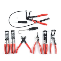 Jeu de pinces à colliers de serrage robustes 9 pièces - Kit d'outils professionnels pour liquide de refroidissement/radiateur automobile avec câble flexible de 24 pouces
