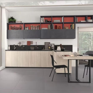 Luxury Modern Kitchen <b>Cabinets</b> Custom Melamine Board Water-Resistant Solid Wood MDF Stainless Steel Panels Drawer Slide - Product Image 1