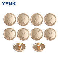 Bouton rond convexe doré pour veste, costume, jean, veste, uniforme, design ours mignon personnalisé, mode rapide