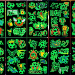 DAMAI Fluorescent Soccer <b>Temporary</b> <b>Tattoos</b> Party Favors for Sports Themed Party Club Gathering Decorations - Product Image 2
