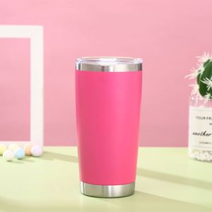 20oz Double Wall Insulated Tumbler Stainless Steel Vacuum <b>Cup</b> with <b>Lid</b> <b>Straw</b> Powder Coated Private Label - Product Image 4