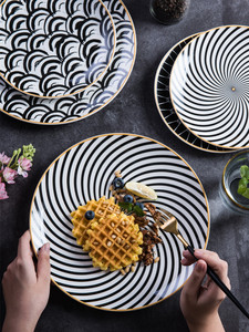 Wholesale Hotel Special Design Modern Dinner Plate Set Gold Rimmed Ceramic Dinner Set <strong>Dinnerware</strong> - Product Image 3