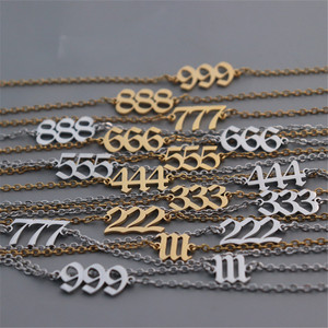 Bracelet de cheville en acier inoxydable or 18K, bijoux pour femmes sans vernis, <span class=keywords><strong>111</strong></span> — 999 - Product Image 4