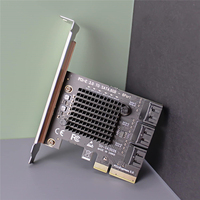 Tarjeta Controladora PCI Express X1 X4 a 6 Puertos Serial ATA SATA 3.0 ASM1166 PC 6Gbps 6 Puertos PCI-E a SATA III Tarjeta de Expansión