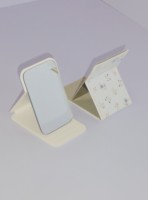 Miroir de poche pliable en cuir PU Winway, logo personnalisé, petit miroir de maquillage de bureau pour les voyages, miroir de poche carré