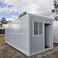 Conteneur pliable préfabriqué de 20 pieds et 40 pieds, maison préfabriquée prête à l'emploi, maison modulaire pour dortoir du personnel, maison conteneur pliable