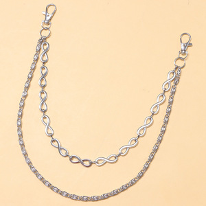 Double Layered Figure Eight Pants <b>Chain</b> Tibetan Silver Denim Rock Hip Hop <b>Waist</b> <b>Chain</b> Casual Punk Style - Product Image 6