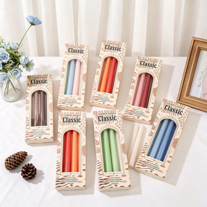 Bougies décoratives assorties, longues, sans fumée, en cire, pour mariage, dîner, fête, banquet - Product Image 2