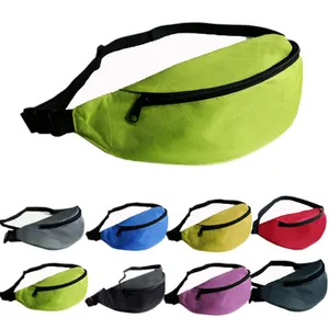 New Arrival Customized Polyester Canvas Travel Waterproof Belt Zipper Waist Bag Fanny Pack Wholesale