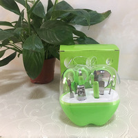 Ensemble de manucure en forme de pomme pour les soins quotidiens, 6 pièces, outils de coupe des ongles en acier inoxydable