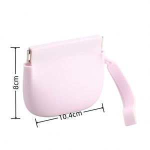Portable Mini Silicone <b>Spring</b> <b>Clip</b> Storage Bag Automatic Closing Key Headphone Lipstick Business Gifts Embossed Printed Graphics - Product Image 2