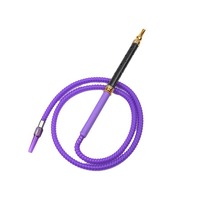 Vente Flash : Tuyau de Chicha Extra Long de 1,8 m (6 pieds) avec Poignée Creuse Sculptée Scintillante, Raccords Plaqué Or et Poignée en Silicone – Vente en Gros