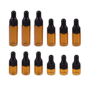 Flacons compte-gouttes miniatures en verre transparent ou ambré de 1 ml, 2 ml, 3 ml, 5 ml pour huiles essentielles, 100 pièces, pour sérum de soin de la peau, impression sérigraphique - Product Image 1