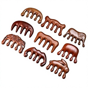 Peine de sándalo a la moda para el cabello, peine antiestático para salón, masaje para el cuero cabelludo, masaje de acupuntura - Product Image 5