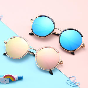 Lunettes de <span class=keywords><strong>soleil</strong></span> rondes en métal pour enfants, unisexes, à la mode, nouvelle collection 2021, pour garçons et filles - Product Image 1