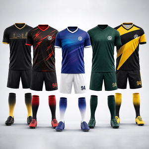 מערכות חולצות כדורגל <span class=keywords><strong>2026</strong></span> סיטונאי מהמפעל למבוגרים יוניסקס 100% פוליאסטר הדפסה דיגיטלית שמות קבוצות ומספרים בהתאמה אישית שרוול קצר - Product Image 1