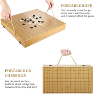 Portable Go Set Wood Go Board Game Set Go Chess Game with Storage Box Chinese Strategy Board Game