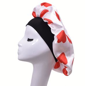 Bonnet en satin élastique imprimé 36*36cm avec large bande, foulard en soie, bonnets de nuit personnalisables avec logo pour femmes - Product Image 2